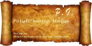 Polyákovics Ibolya névjegykártya